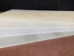 Quadrant Plastics Translucent White Polypropylene Sheets 32x13x3/8 - 4pcs