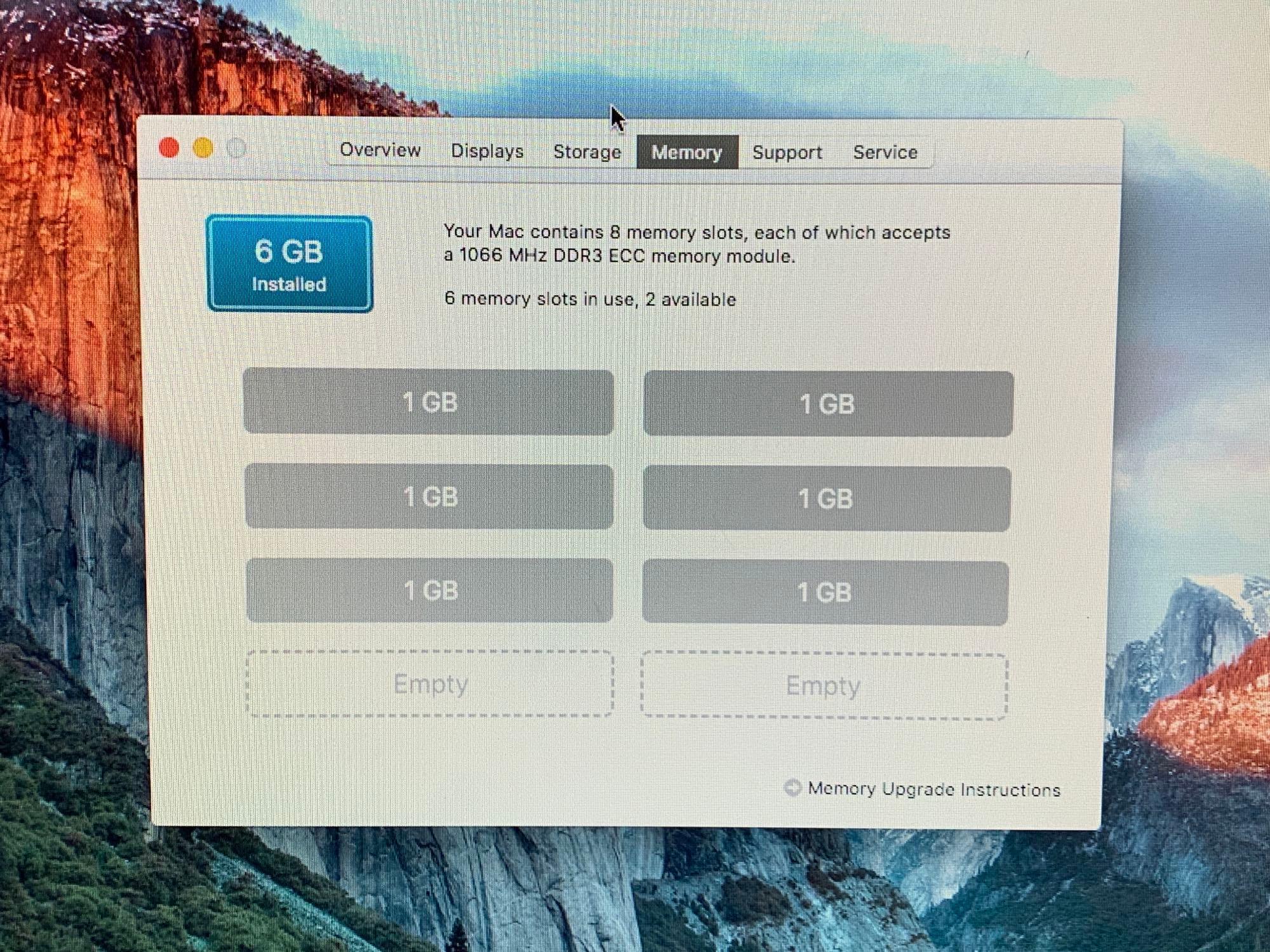 Apple MacPro5,1 Workstation 2x2.4GHz Quad Core Intel Xeon 6GB 1TB El Capitan 10.11.6