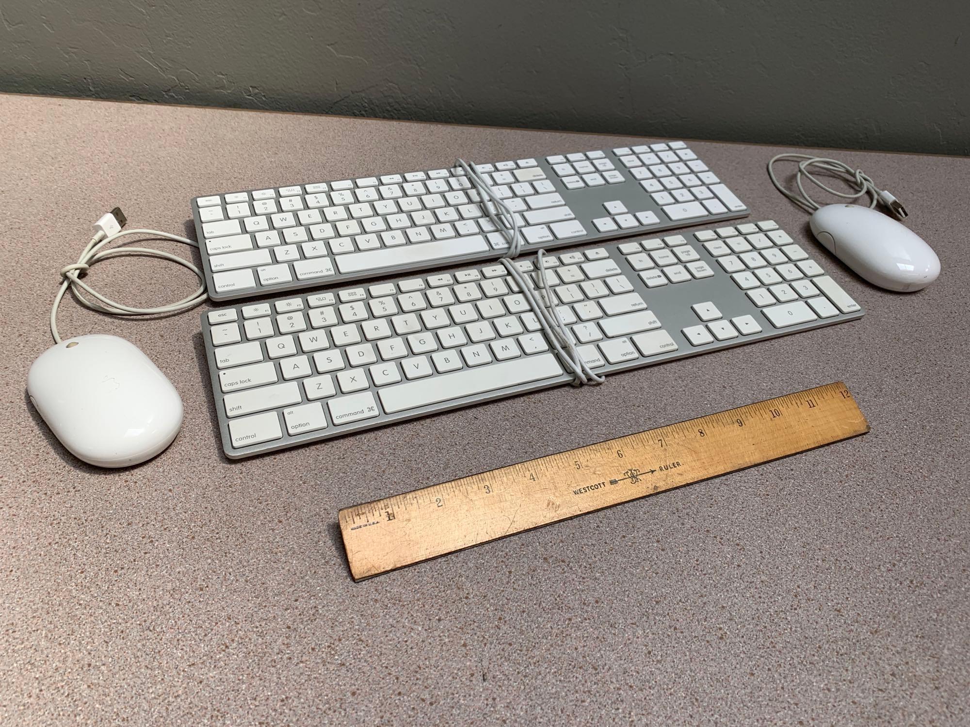 2sets - Apple A1243 Wired USB Keyboard & A1152 Wired USB Mouse