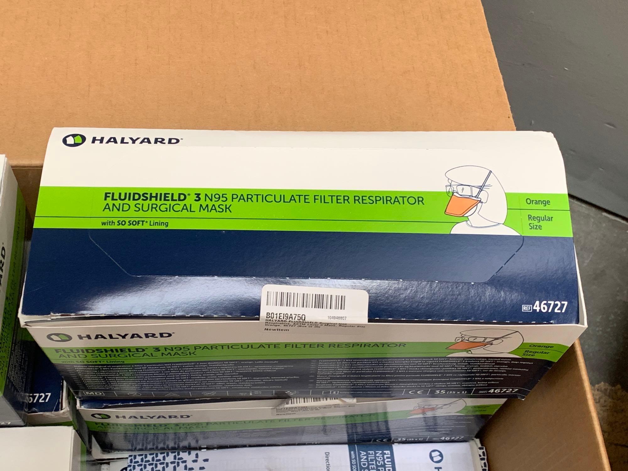 900pcs - Halyard FluidShield 3 N95 Particle Filter Respirator Masks