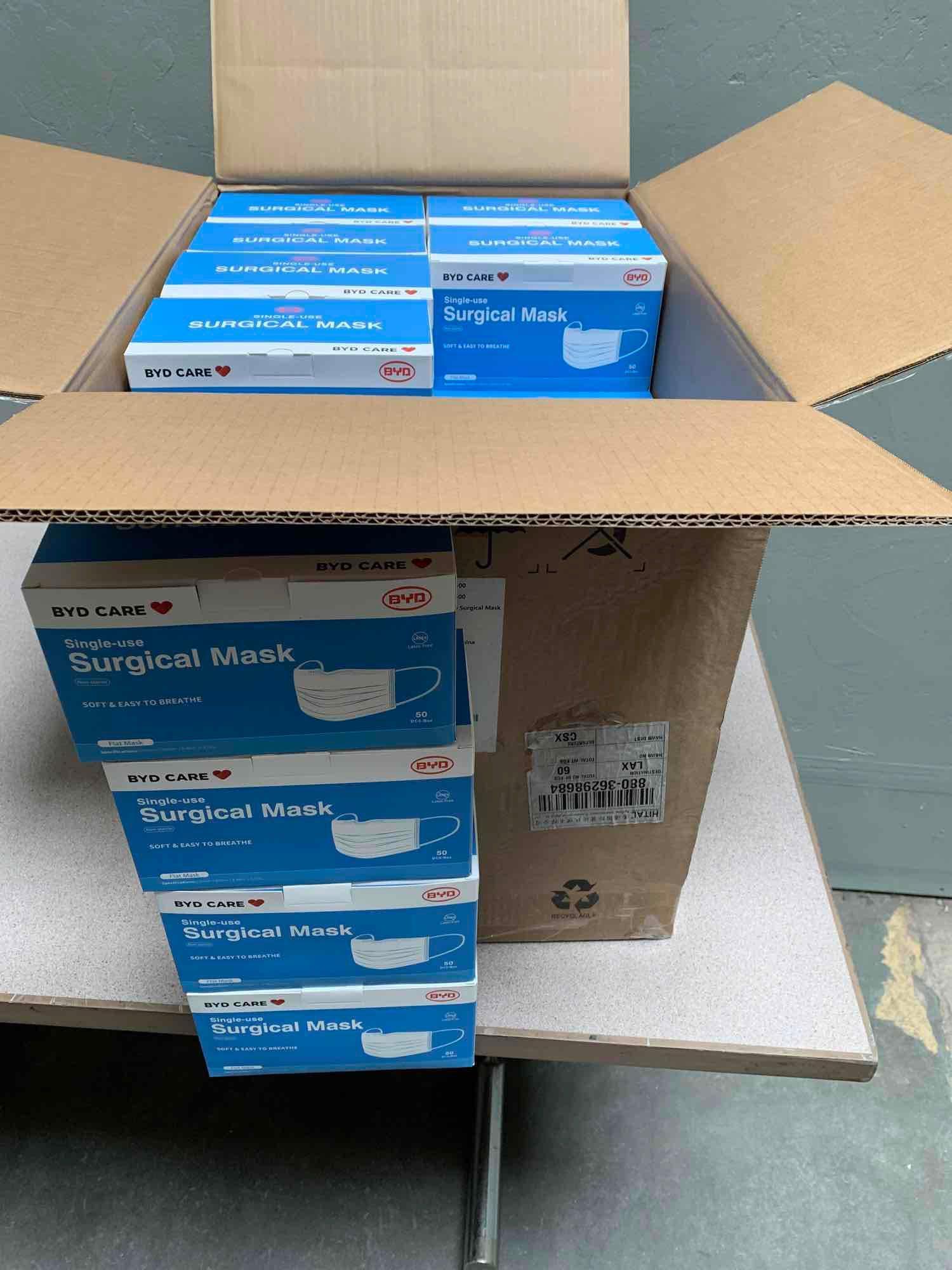 2000pcs - BYD Care Single Use Surgical Masks