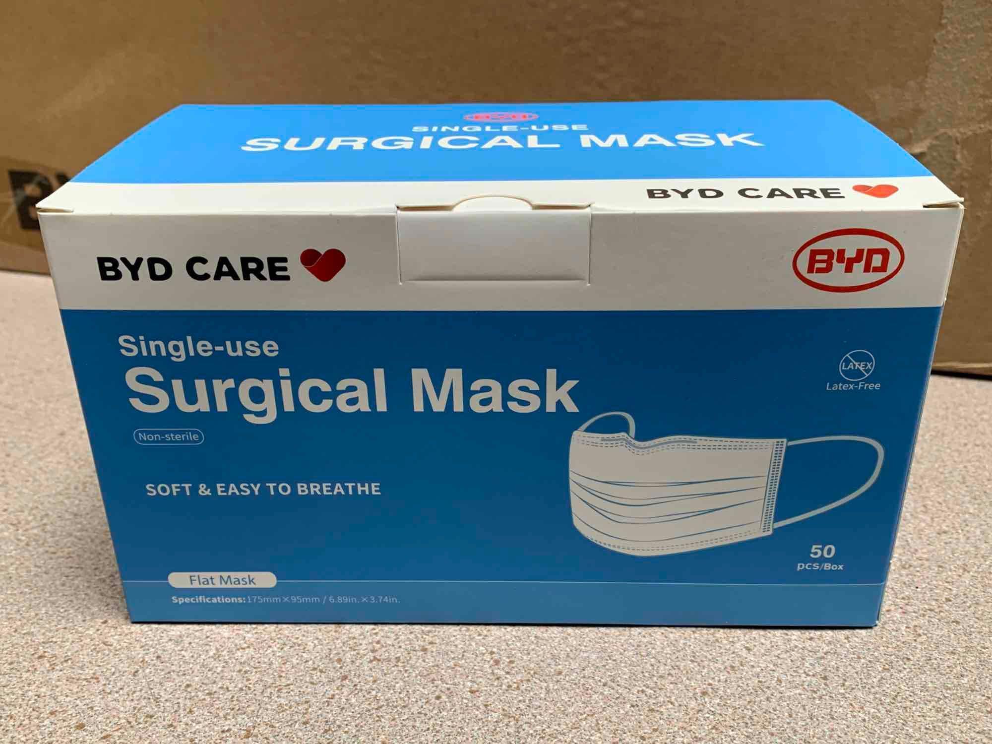 10,000pcs - BYD Care Single Use Surgical Masks