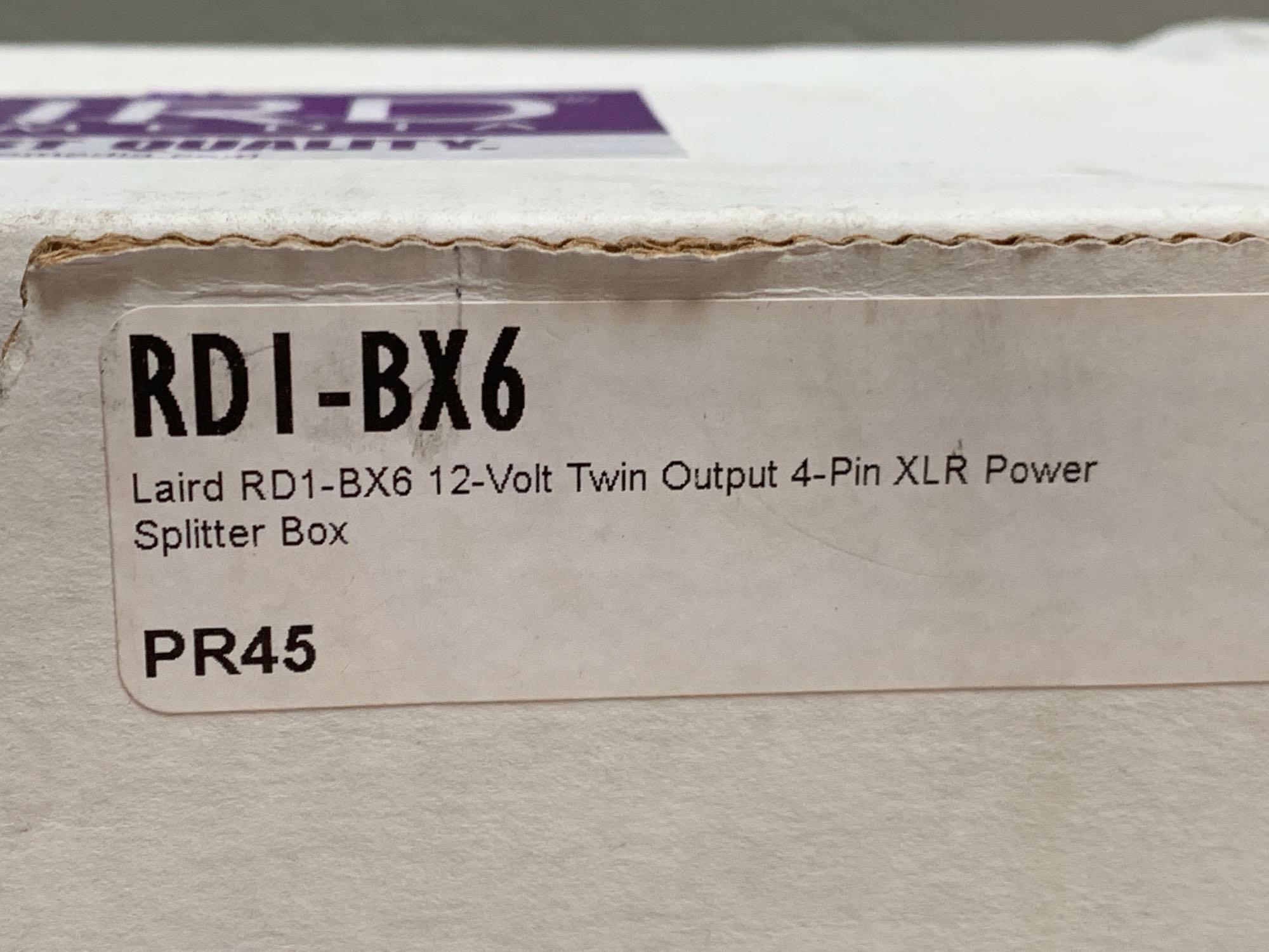 Laird RD1-BX6 12V Twin Output 4-Pin XL Power Splitter Box NEW