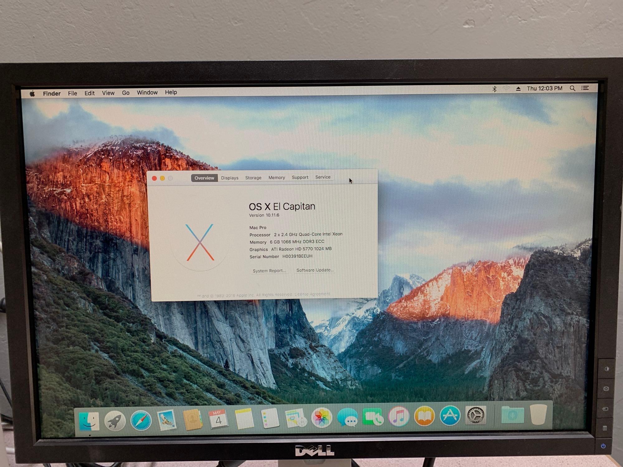 Apple MacPro5,1 Workstation 2x2.4GHz Quad Core Intel Xeon 6GB 1TB El Capitan 10.11.6