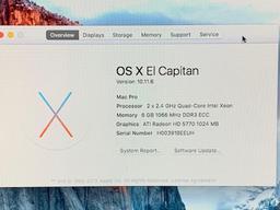 Apple MacPro5,1 Workstation 2x2.4GHz Quad Core Intel Xeon 6GB 1TB El Capitan 10.11.6