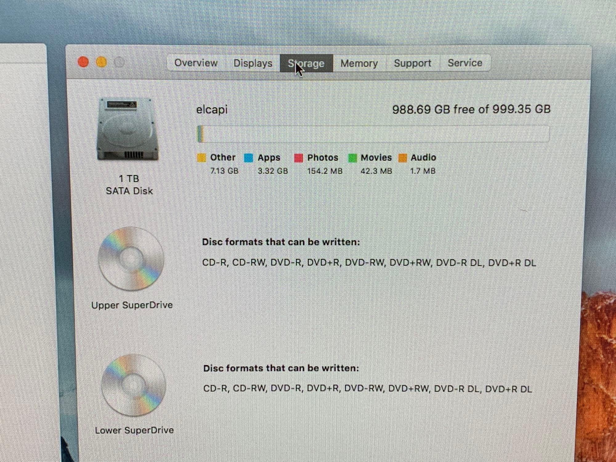 Apple MacPro5,1 8 Core Workstation 2x2.4GHz Quad Intel Xeon 6GB 1TB El Capitan 10.11.6