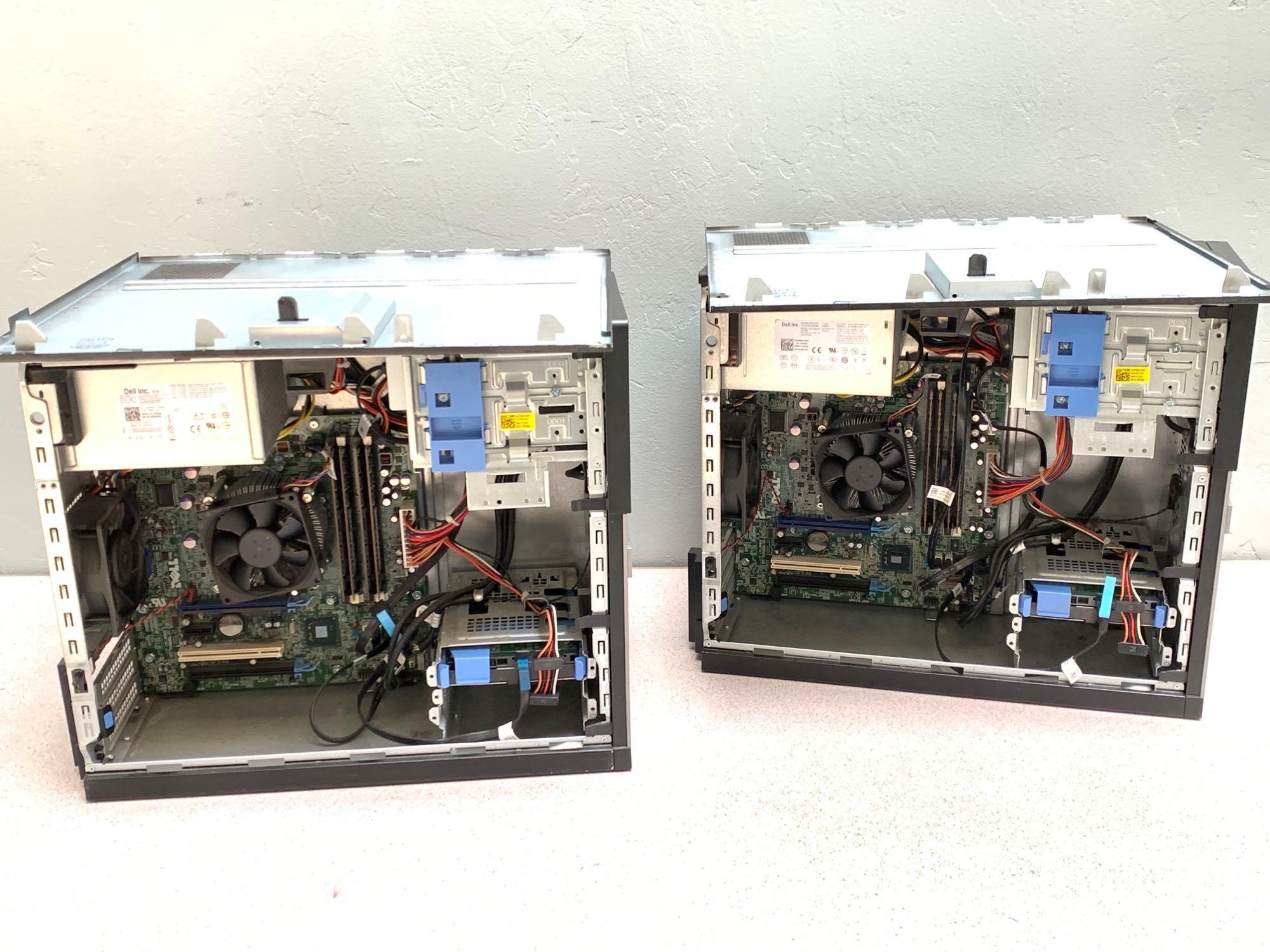 2pcs - Dell Optiplex 9010 mini tower PCs Intel i7-3770 3.4GHz 32GB 250GB NO OS