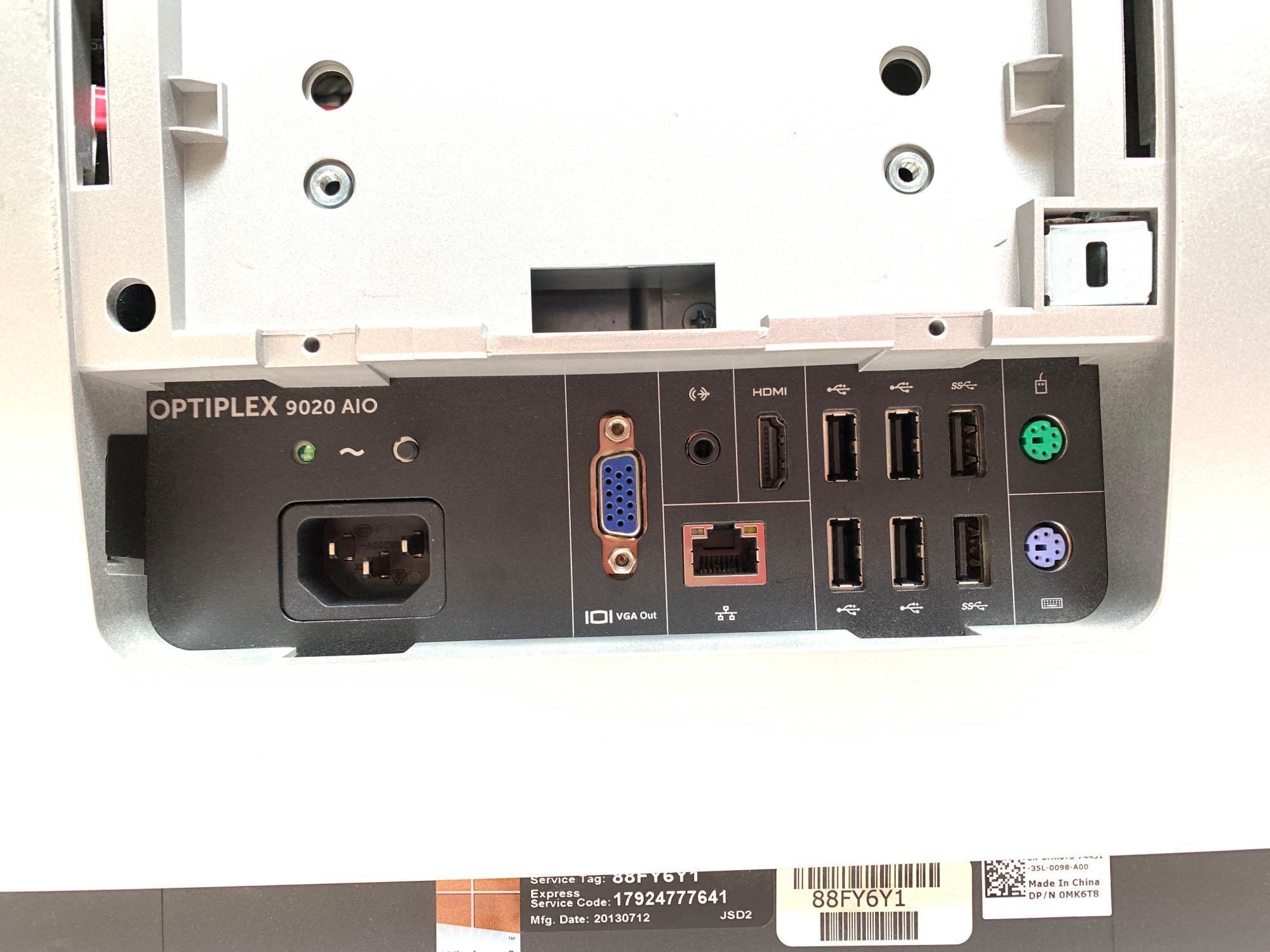 Dell Optiplex 9020 23.8" AIO Computer Intel i5-4570 2.9GHz 8GB NO HARD DRIVE