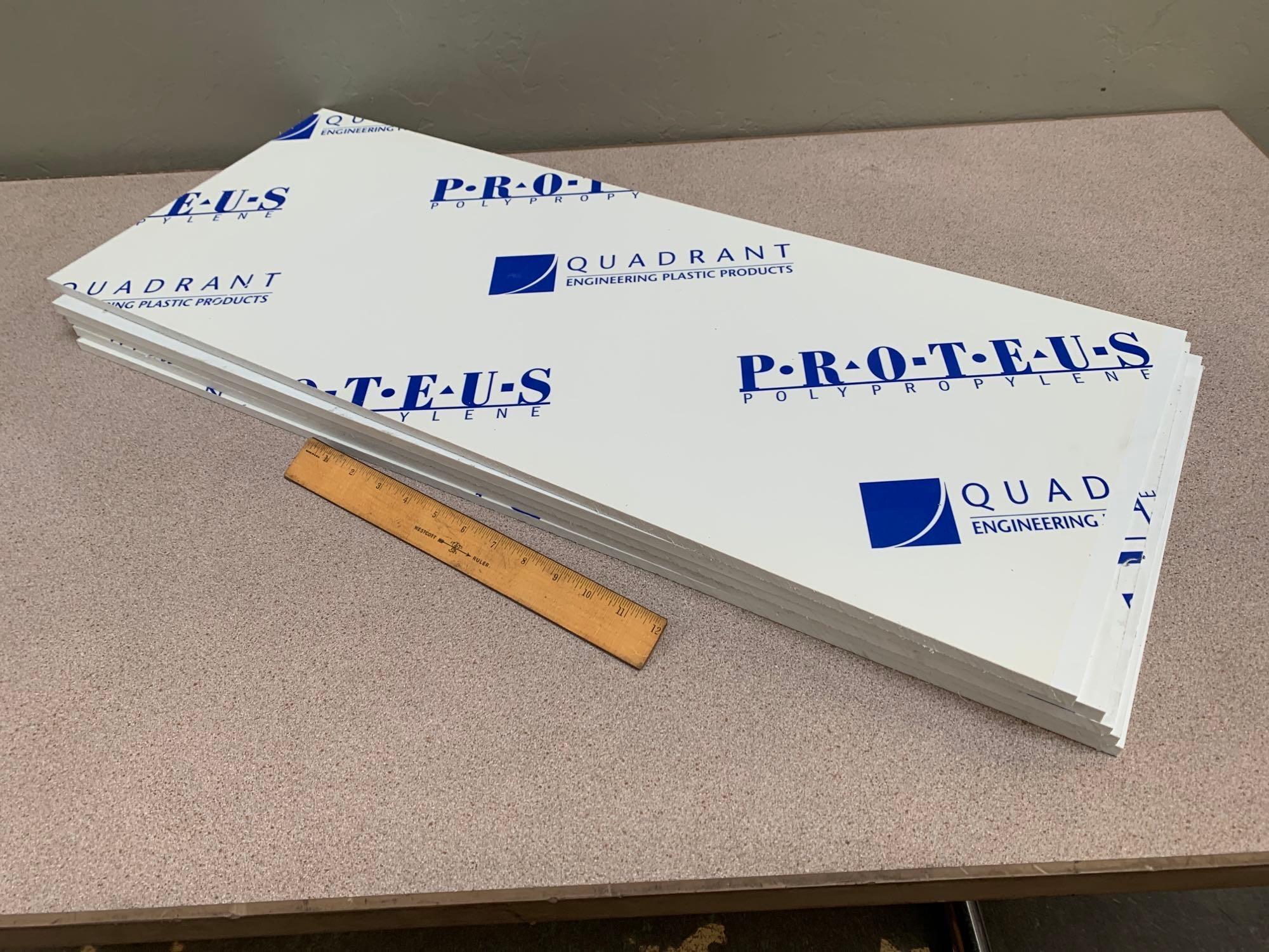 5pcs - Quadrant PROTEUS Polypropylene White Plastic Sheets / Panels PEWM09 32" x 13" x 3/8"