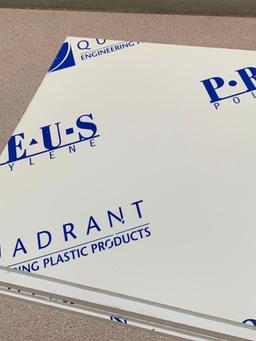 5pcs - Quadrant PROTEUS Polypropylene White Plastic Sheets / Panels PEWM09 32" x 13" x 3/8"