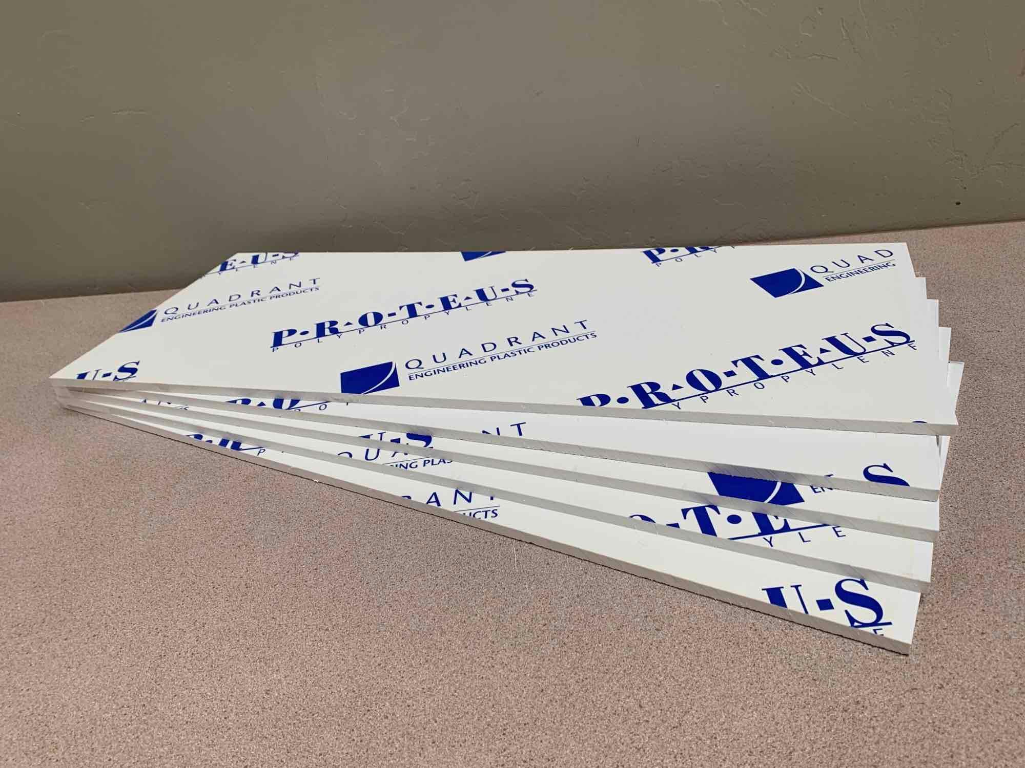 5pcs - Quadrant PROTEUS Polypropylene White Plastic Sheets / Panels PEWM09 32" x 13" x 3/8"