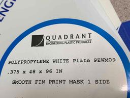 5pcs - Quadrant PROTEUS Polypropylene White Plastic Sheets / Panels PEWM09 32" x 13" x 3/8"