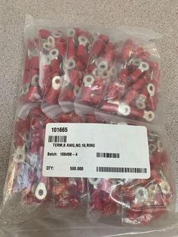 950+pcs - Red Ring Crimp Terminals 8 AWG