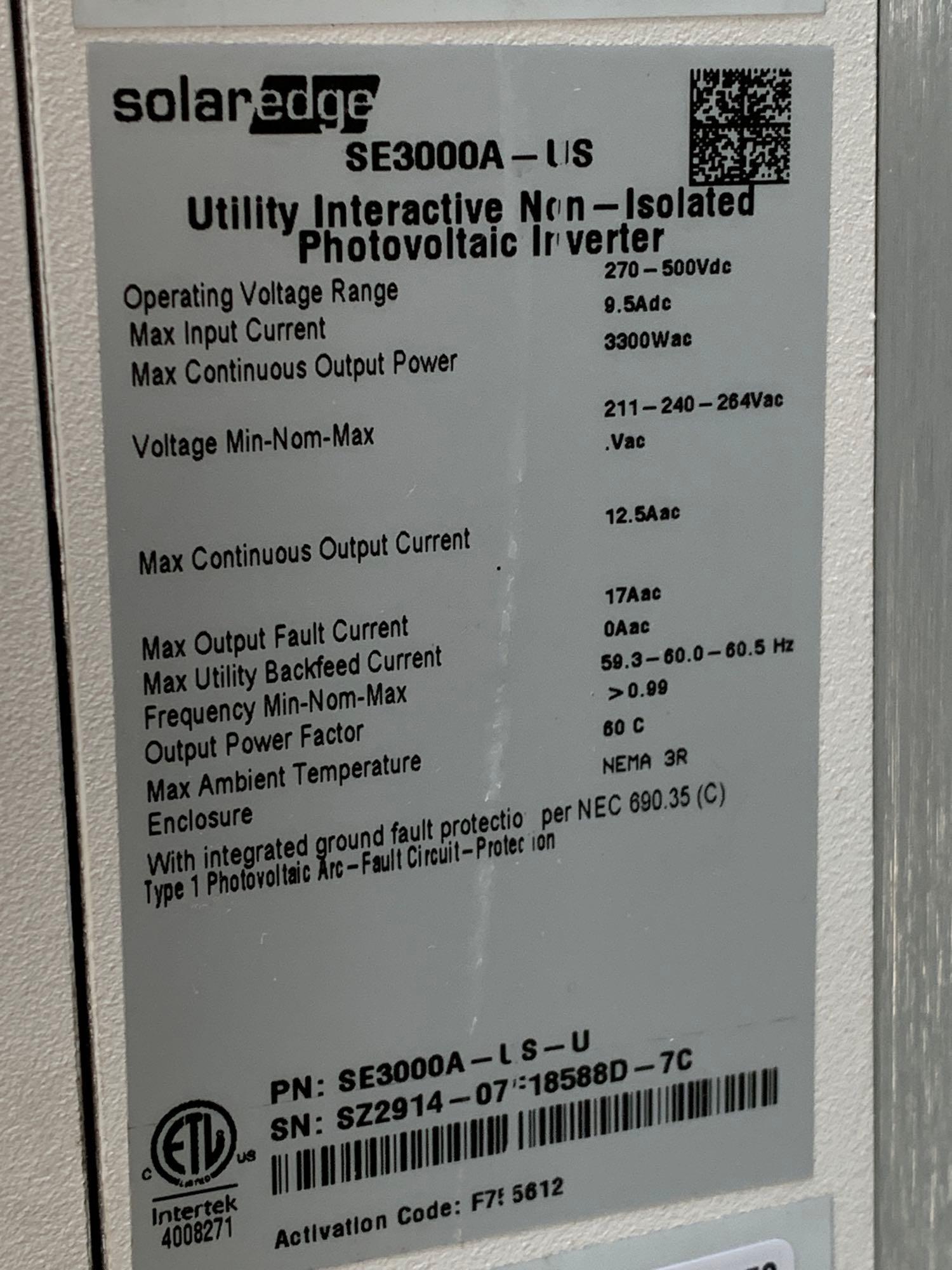 SolarEdge SE3000A-US Solar Panel Single Phase Inverter