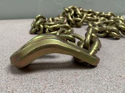 CM Coil Proof Cargo Binding Chain w/bent Hook 3/8"- 14,100lbs - 2pcs -9' chains