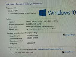 Dell Optiplex 7460 23.8" LCD AIO Computer Intel i7-8700 3.2GHz 8GB 256GB SSD Win 10