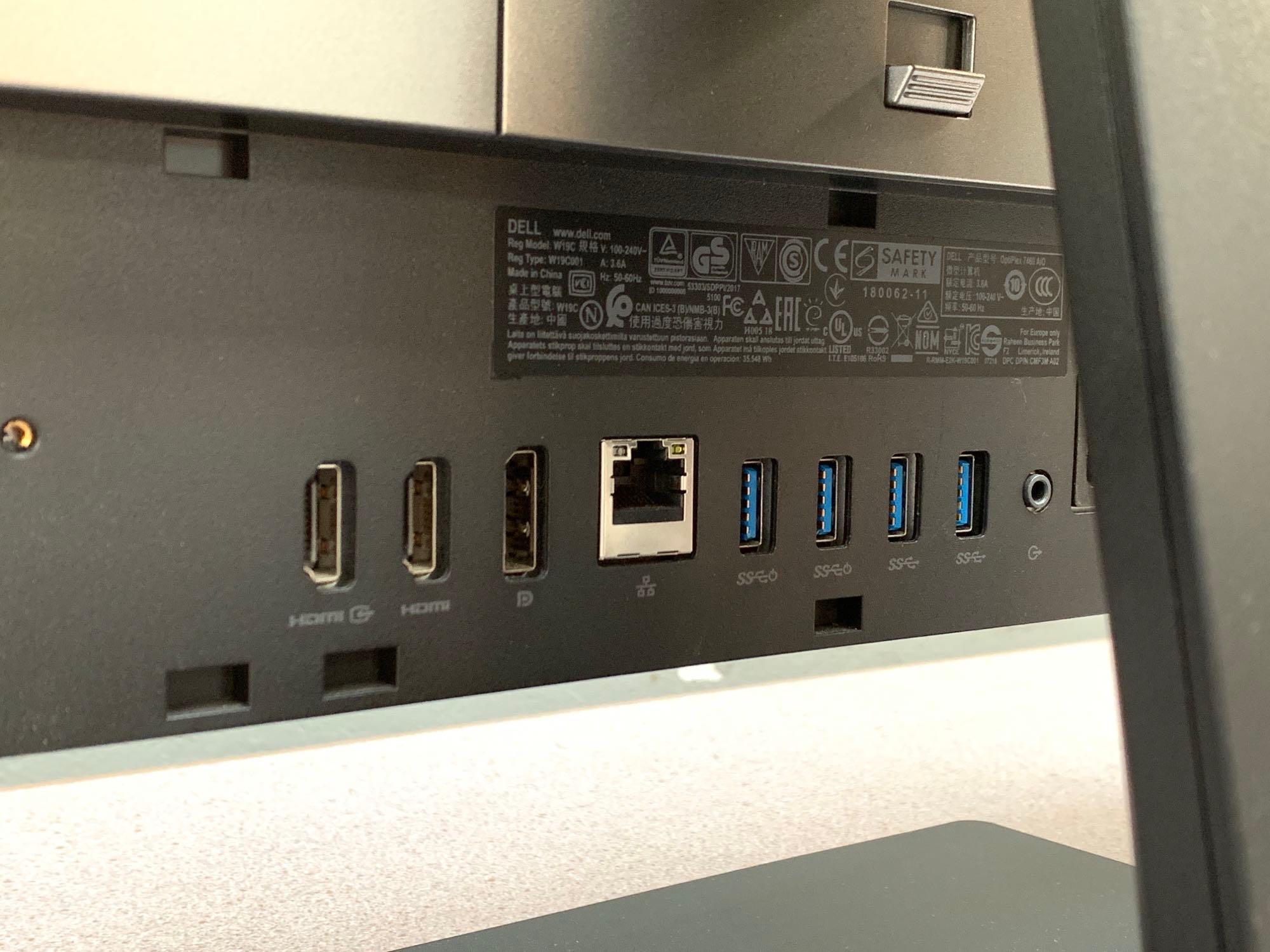 Dell Optiplex 7460 23.8" LCD AIO Computer Intel i7-8700 3.2GHz 8GB 256GB SSD Win 10