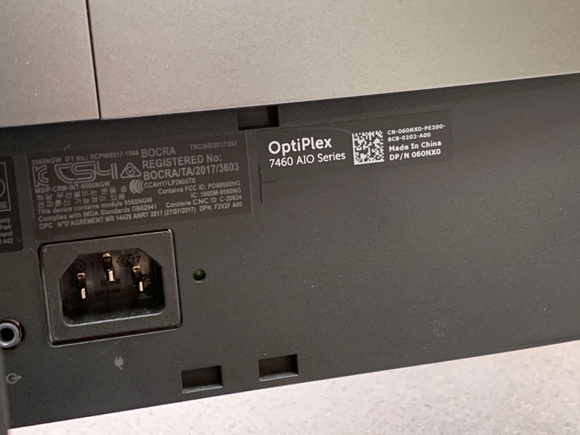 Dell Optiplex 7460 23.8" LCD AIO Computer Intel i7-8700 3.2GHz 8GB 256GB SSD Win 10