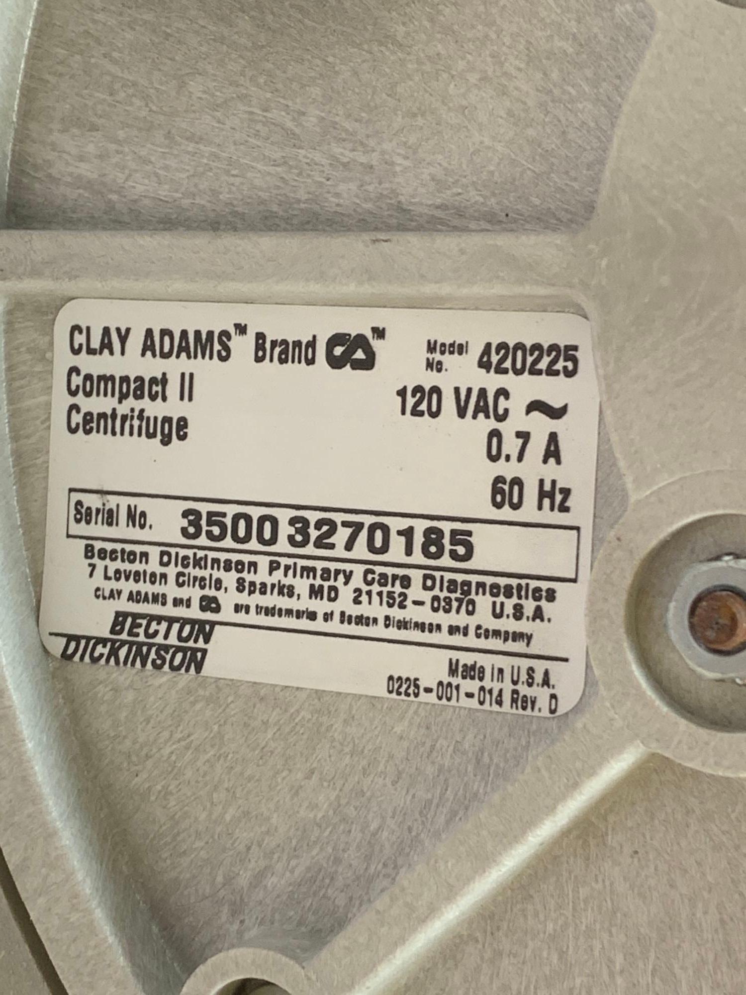 Clay Adams 420225 Compact II Centrifuge