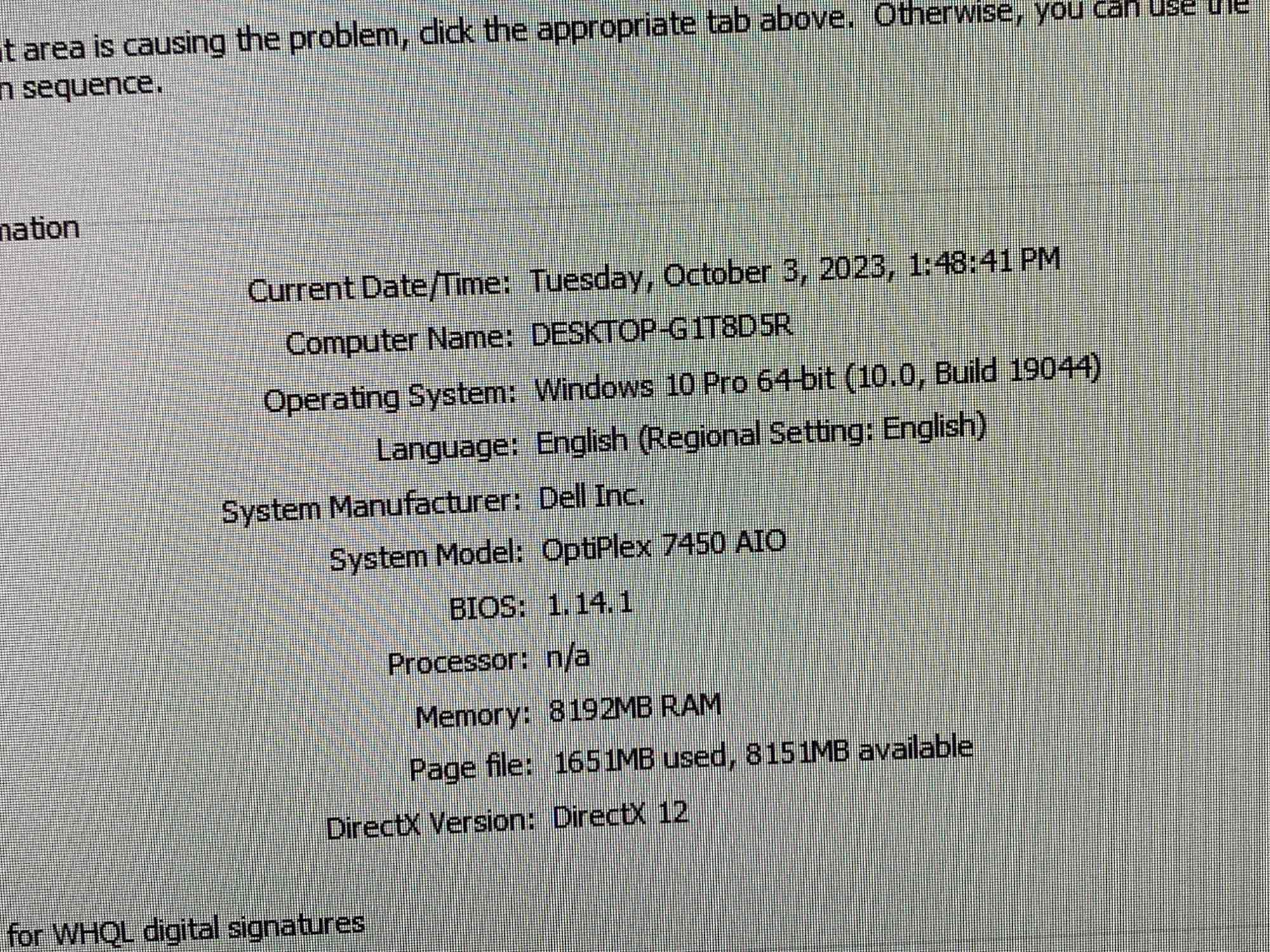 Dell Optiplex 7450 AIO Computer Intel i7-7700 3.6GHz 8GB 500GB Win 10 Pro