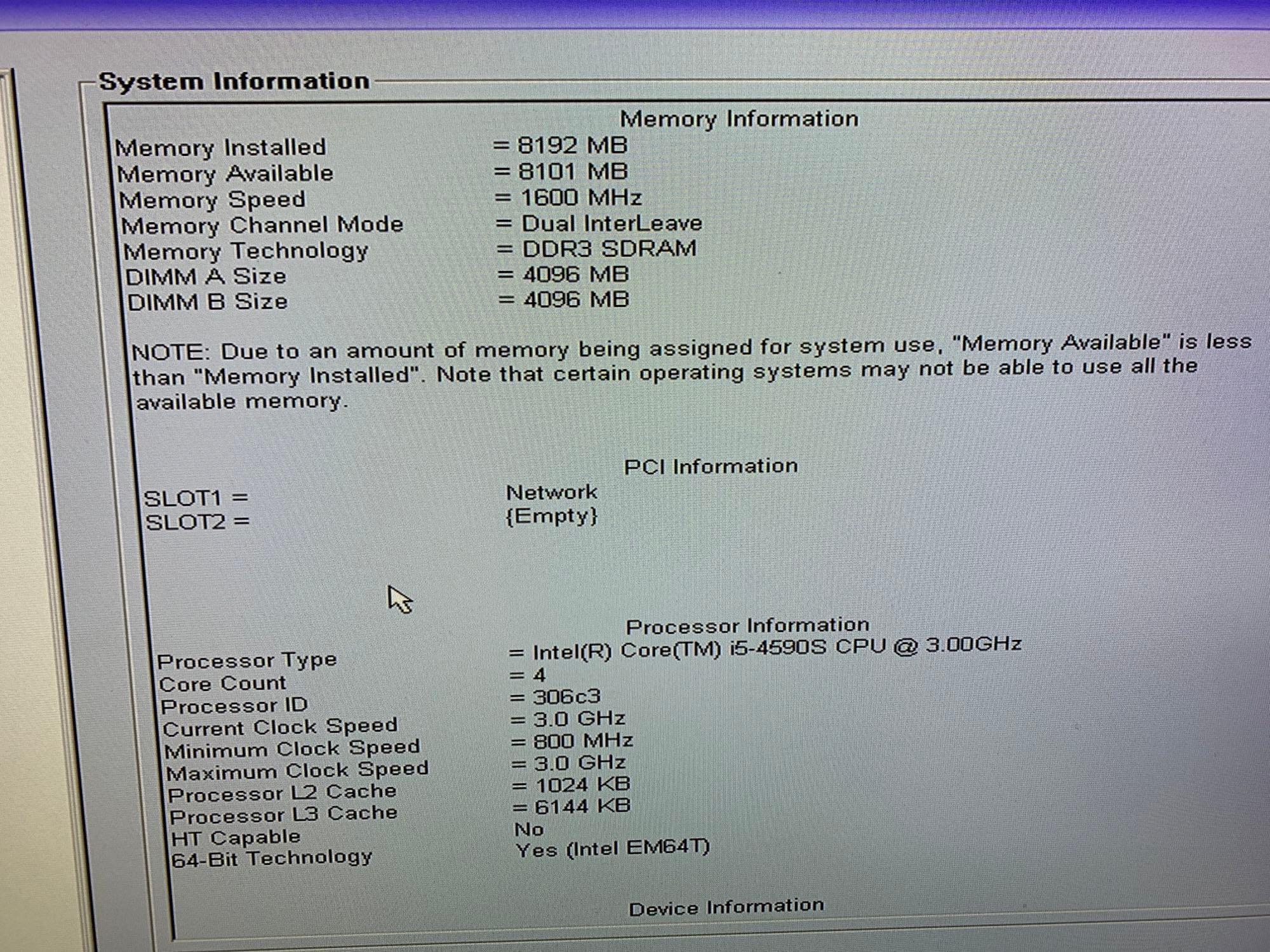Dell Optiplex 9030 AIO Computer Intel i5-4590 3.0GHz 8GB 500GB NO OS