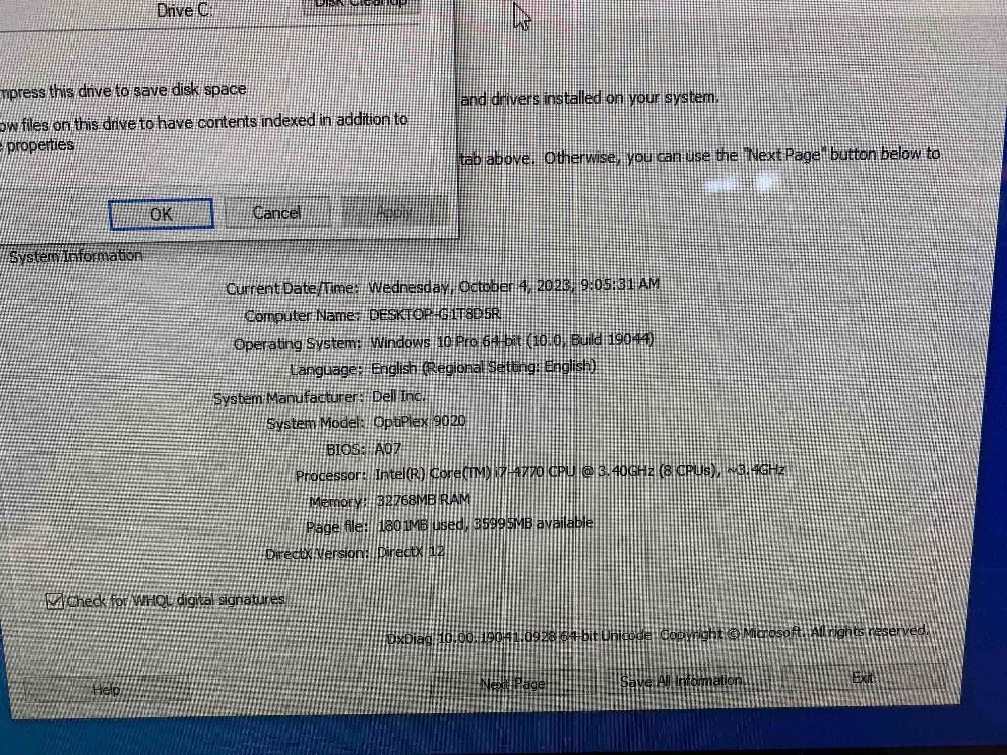 Dell Optiplex 9020 23" AIO Touch Screen Computer Intel i7-4770 3.4GHz 32GB 500GB Win 10