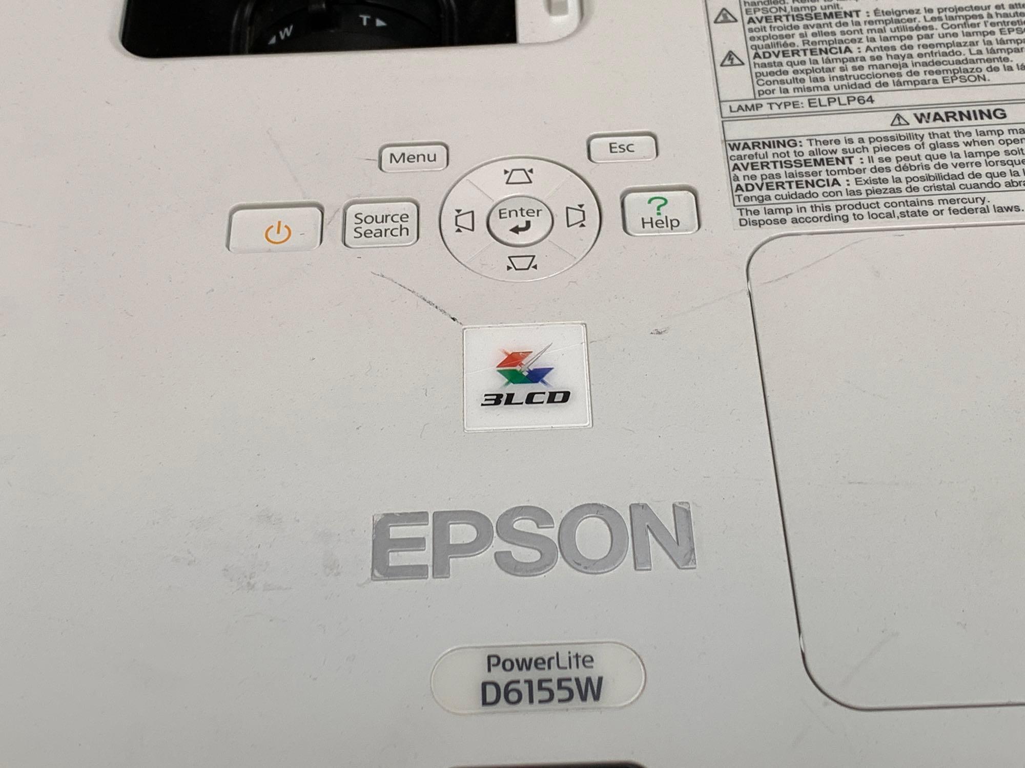 Epson PowerLite D6155W H396A 3500 Lumens LCD Video Projector
