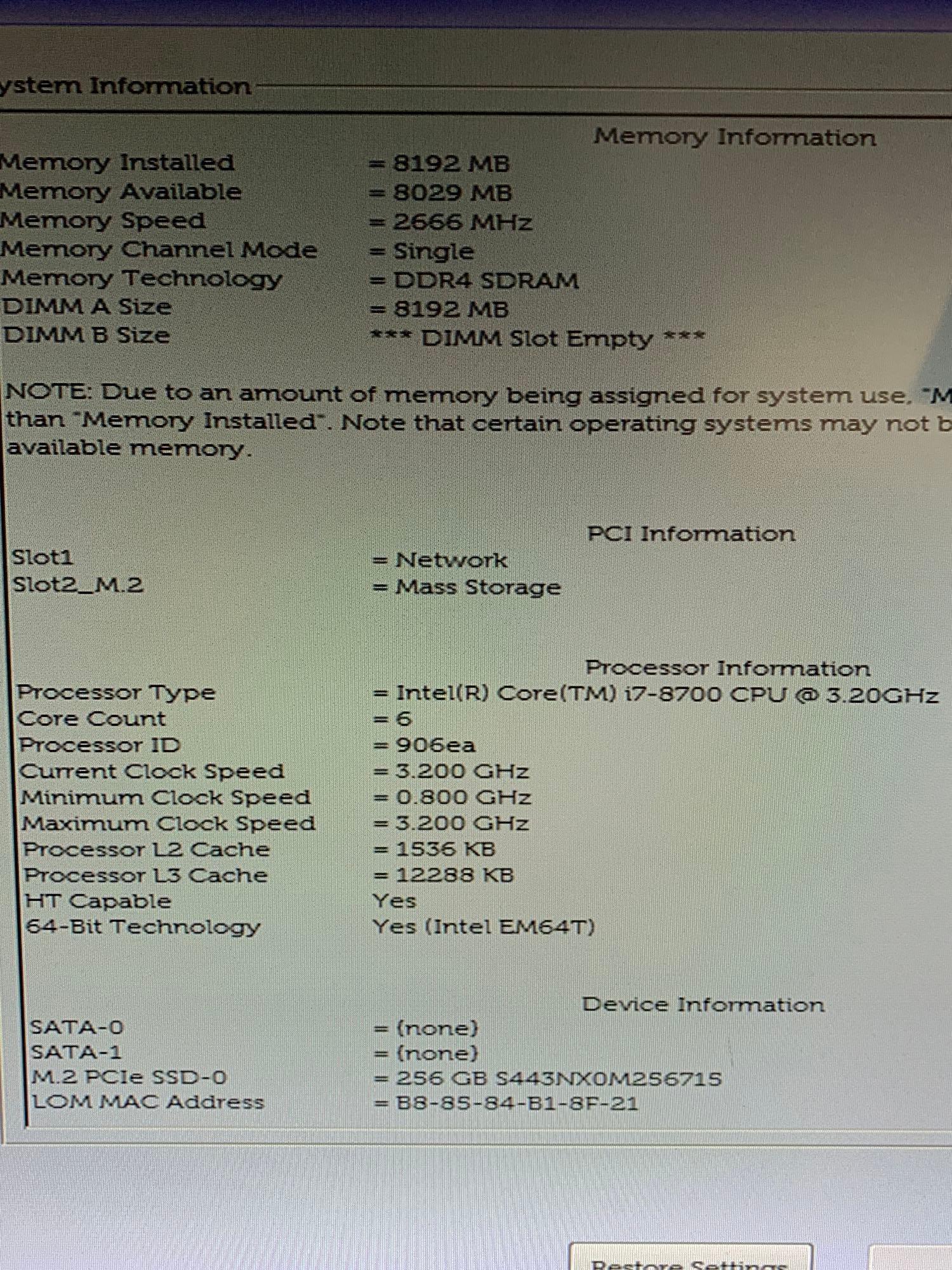 2pcs - Dell Optiplex 7460 AIO Desktop Computer Intel i7-8700 3.2GHz