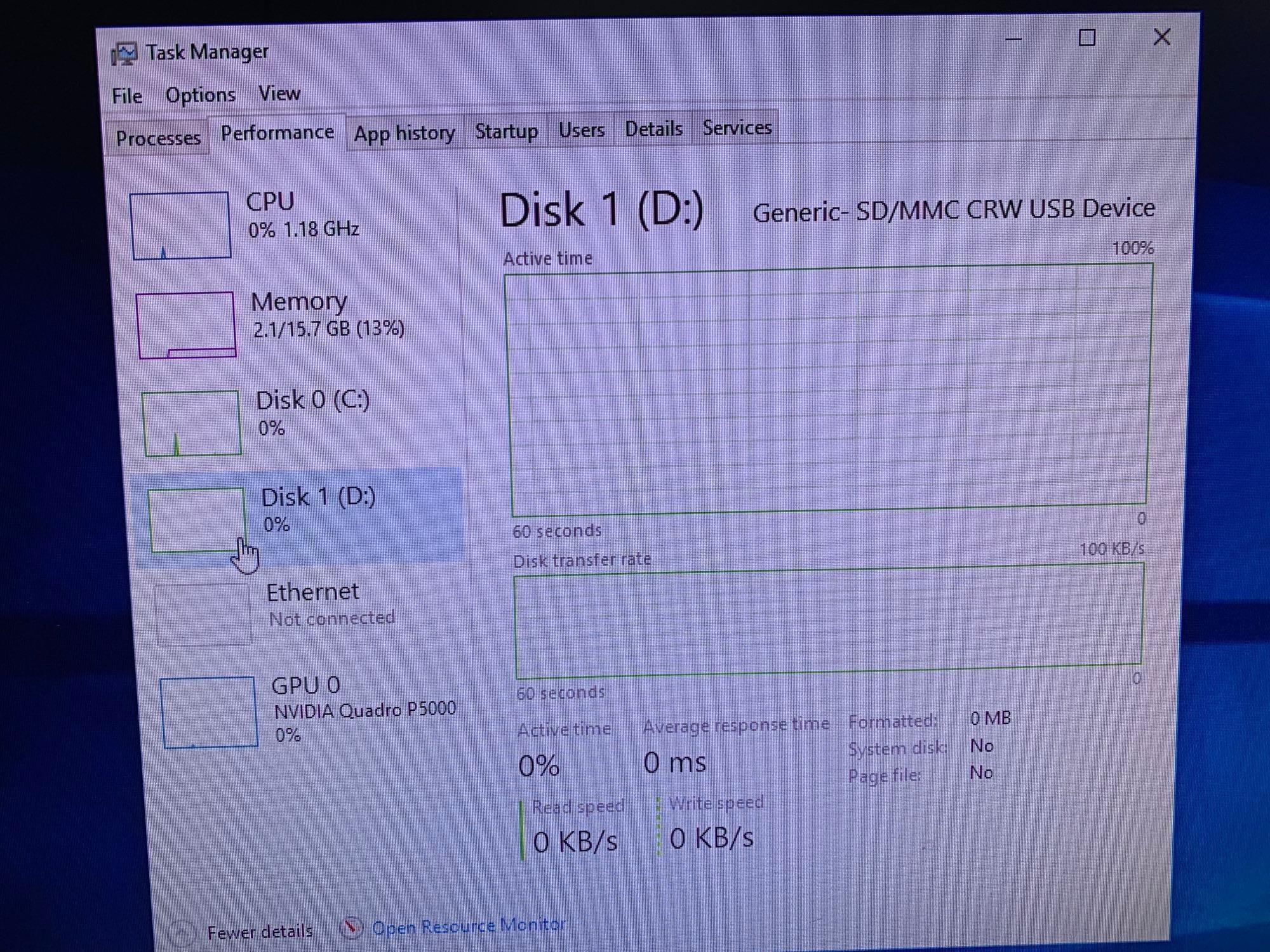 Dell Precision 5820 Tower 6 Core Xeon W-2135 3.7GHz 16GB 1TB SSD nVidia Quadro P500 16GB Win 10