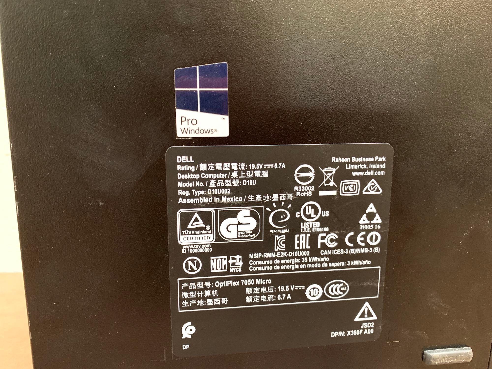 Dell Optiplex 7050 SFF Mini Computer Intel i7-7700 3.6GHz 32GB 250GB DP HDMI NO WIFI Win 10 Pro