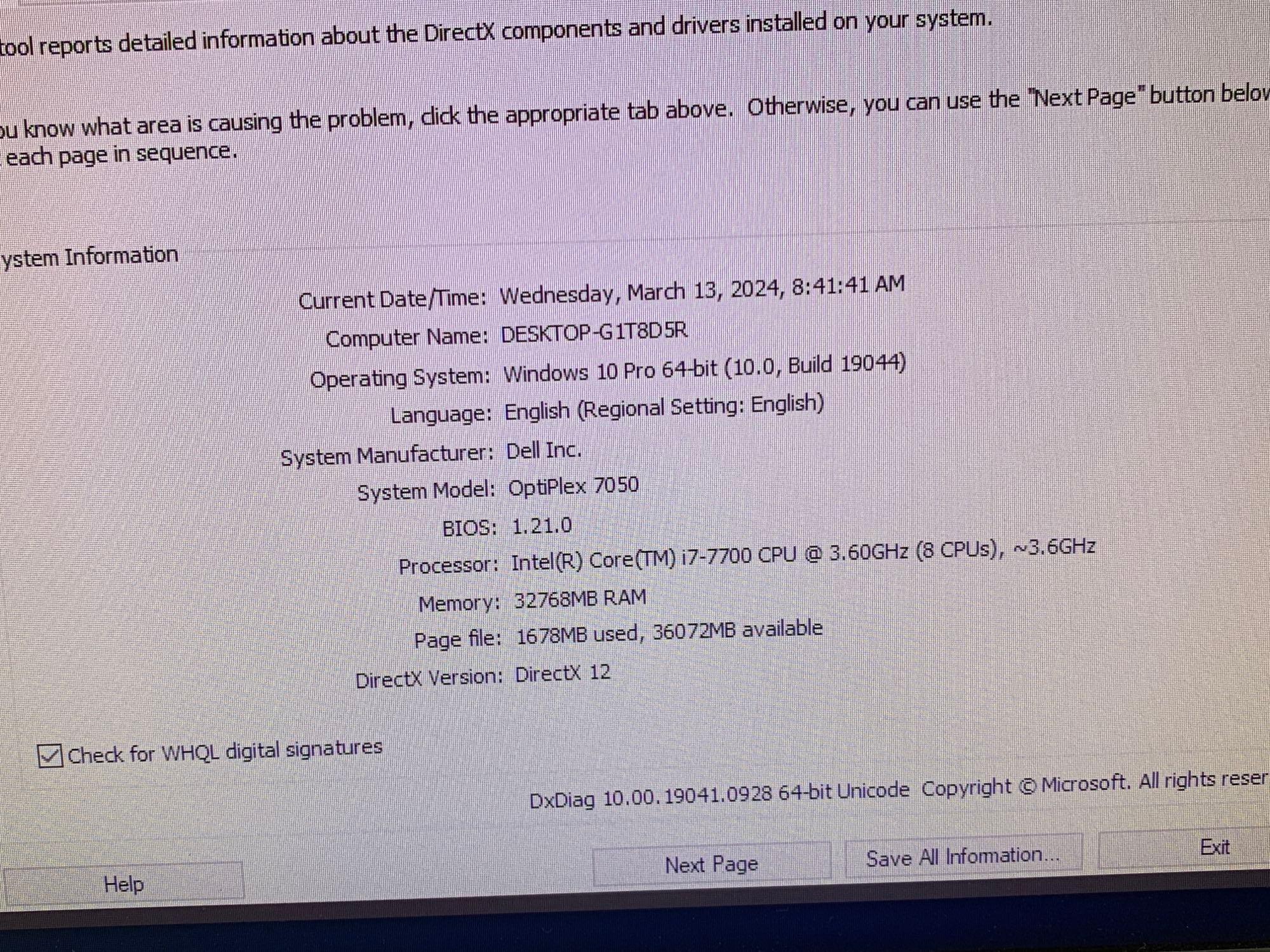 Dell Optiplex 7050 SFF Mini Computer Intel i7-7700 3.6GHz 32GB 250GB DP HDMI NO WIFI Win 10 Pro