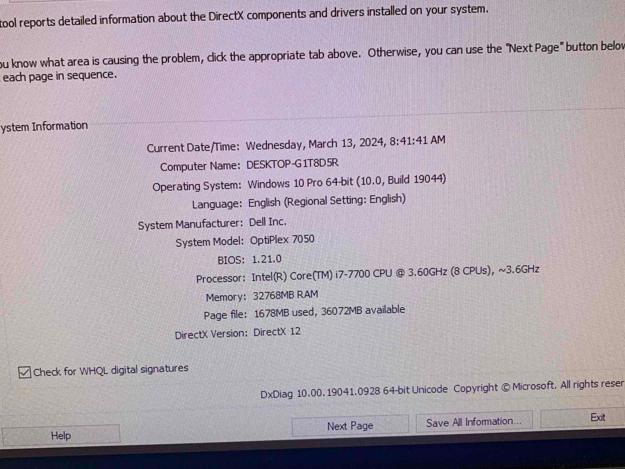 Dell Optiplex 7050 SFF Mini Computer Intel i7-7700 3.6GHz 32GB 250GB DP HDMI NO WIFI Win 10 Pro