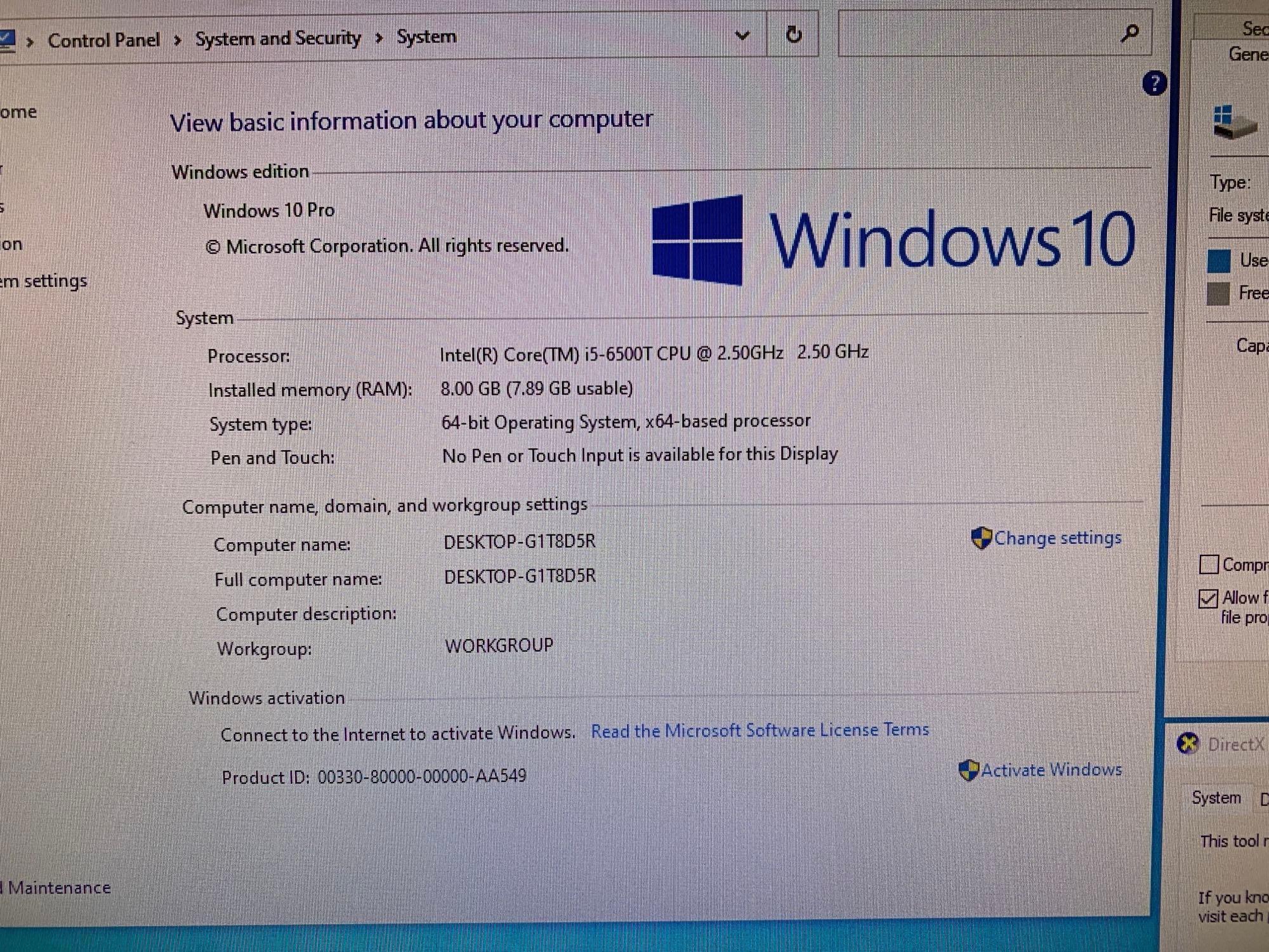 Dell Optiplex 7040 SFF Mini Computer Intel i5-6500 2.5GHz 8GB 500GB DP HDMI WIFI BT Win 10 Pro