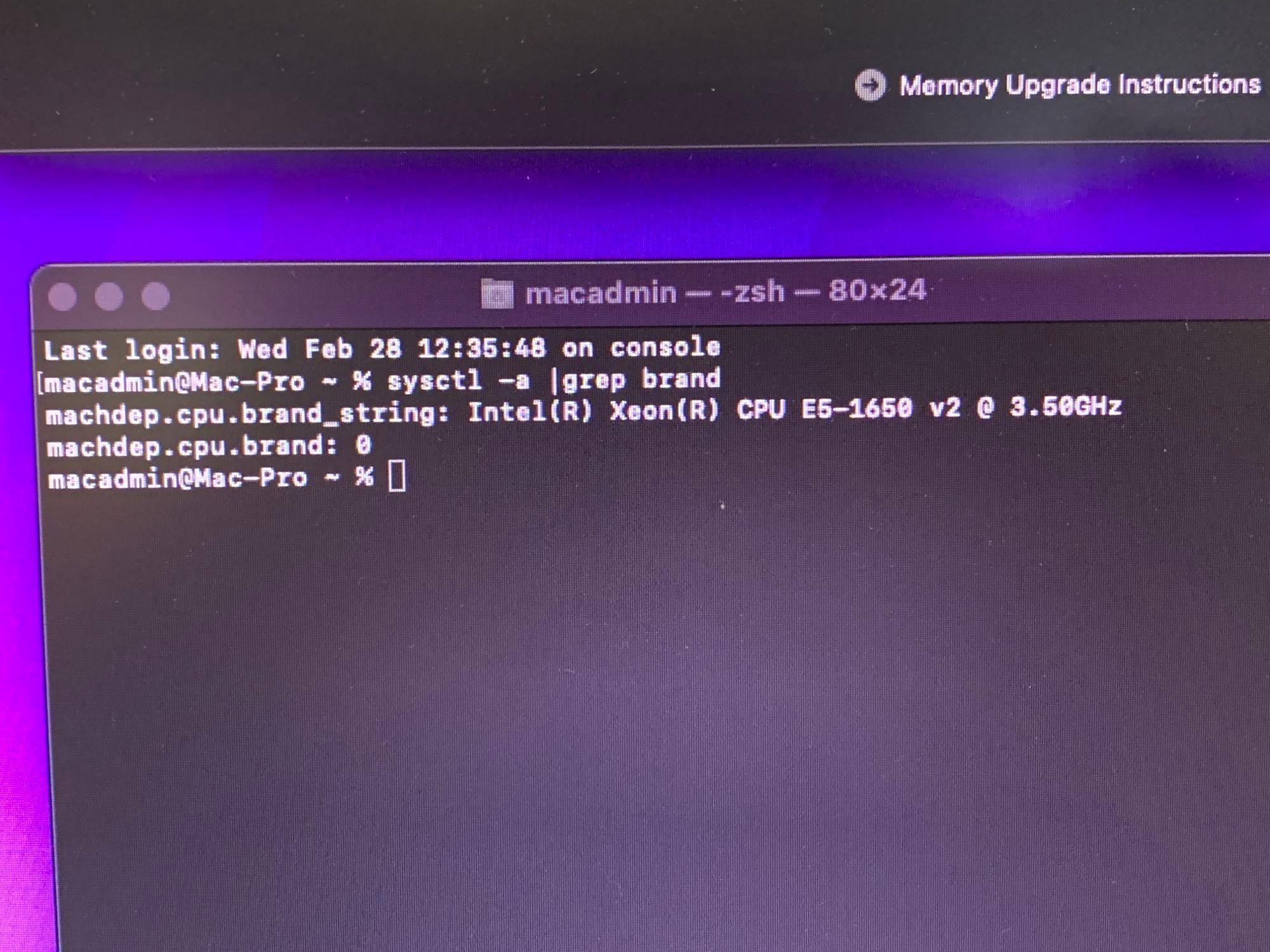 Apple A1481 MacPro6,1 6 Core Xeon E5-1650 3.5GHz 32GB 1TB SSD FirePro 6GB Monterey 2013