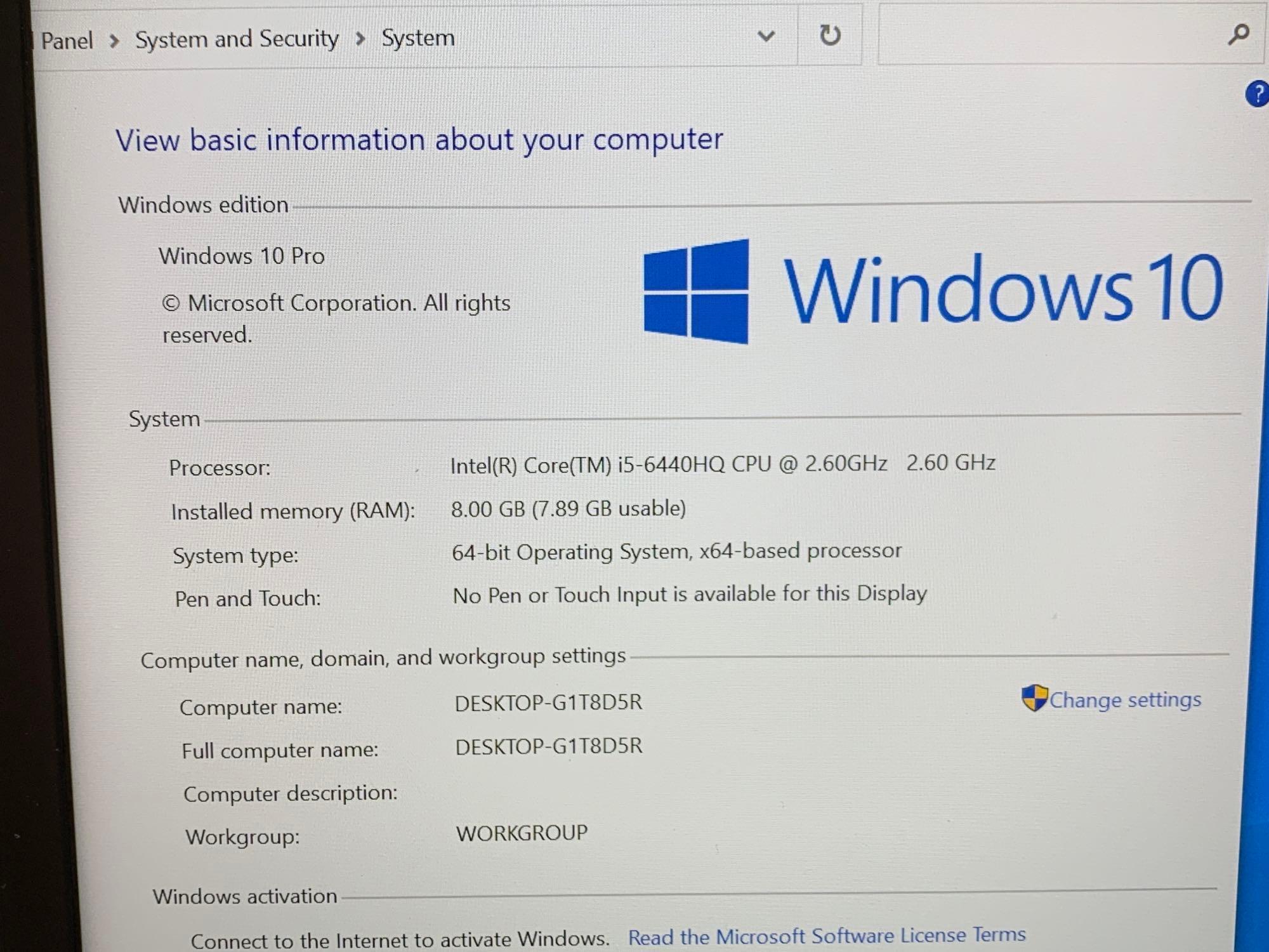 Dell Latitude E5470 Laptop Intel i5-6440 2.6GHz 8GB DDR4 1TB SSD Wifi Bt HDMI Win 10