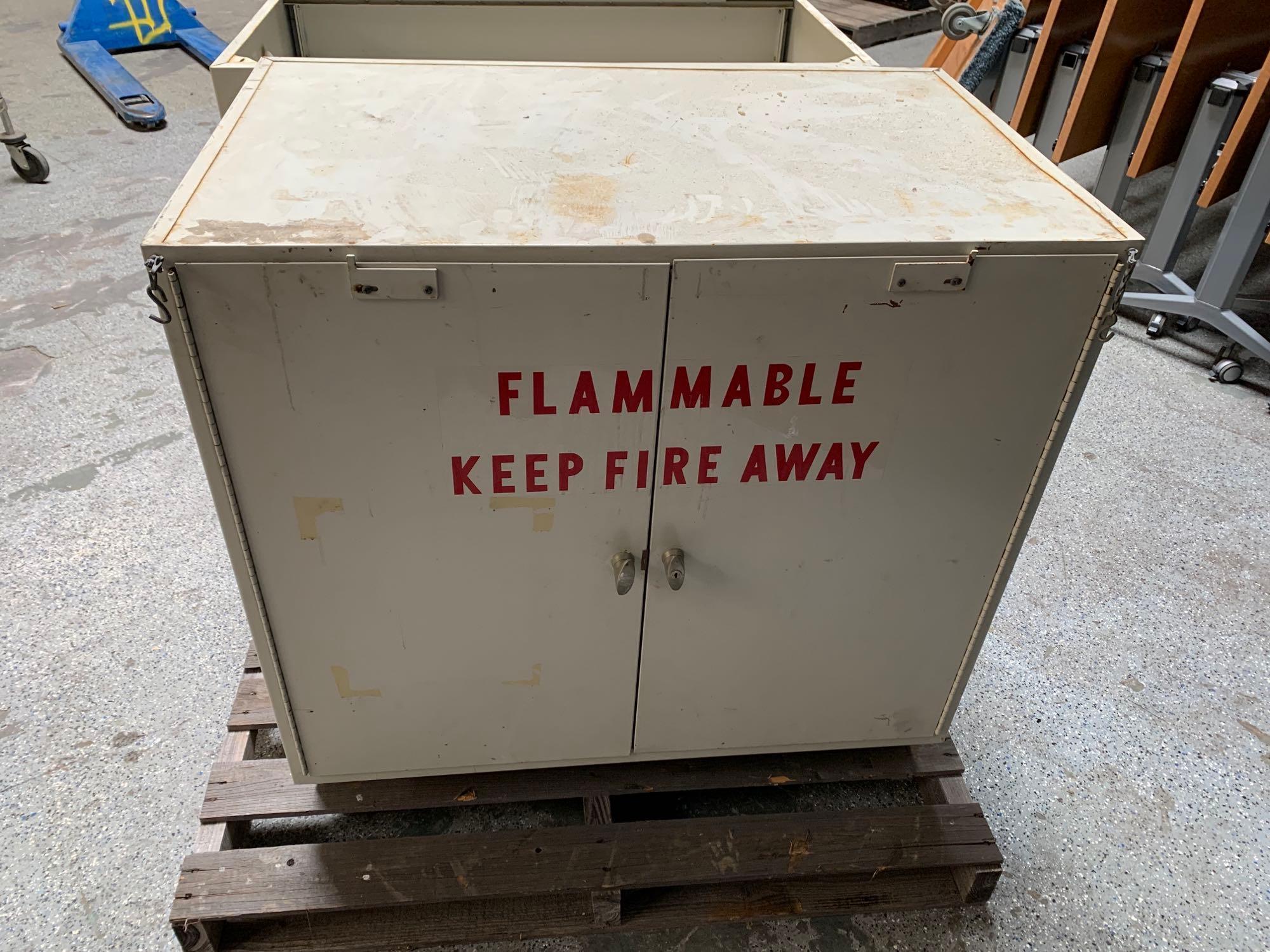 2pcs - Metal Storage Cabinets 36" x 21.625" x 35" / Fisher Hamilton Flammable Liquid