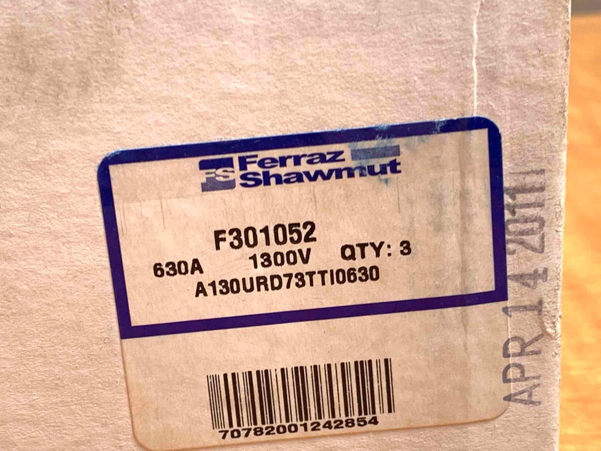 3pcs - Ferraz Shawmut Protistor A130UD73TTI630 High Voltage Fuse 1300VAC 630A - NEW