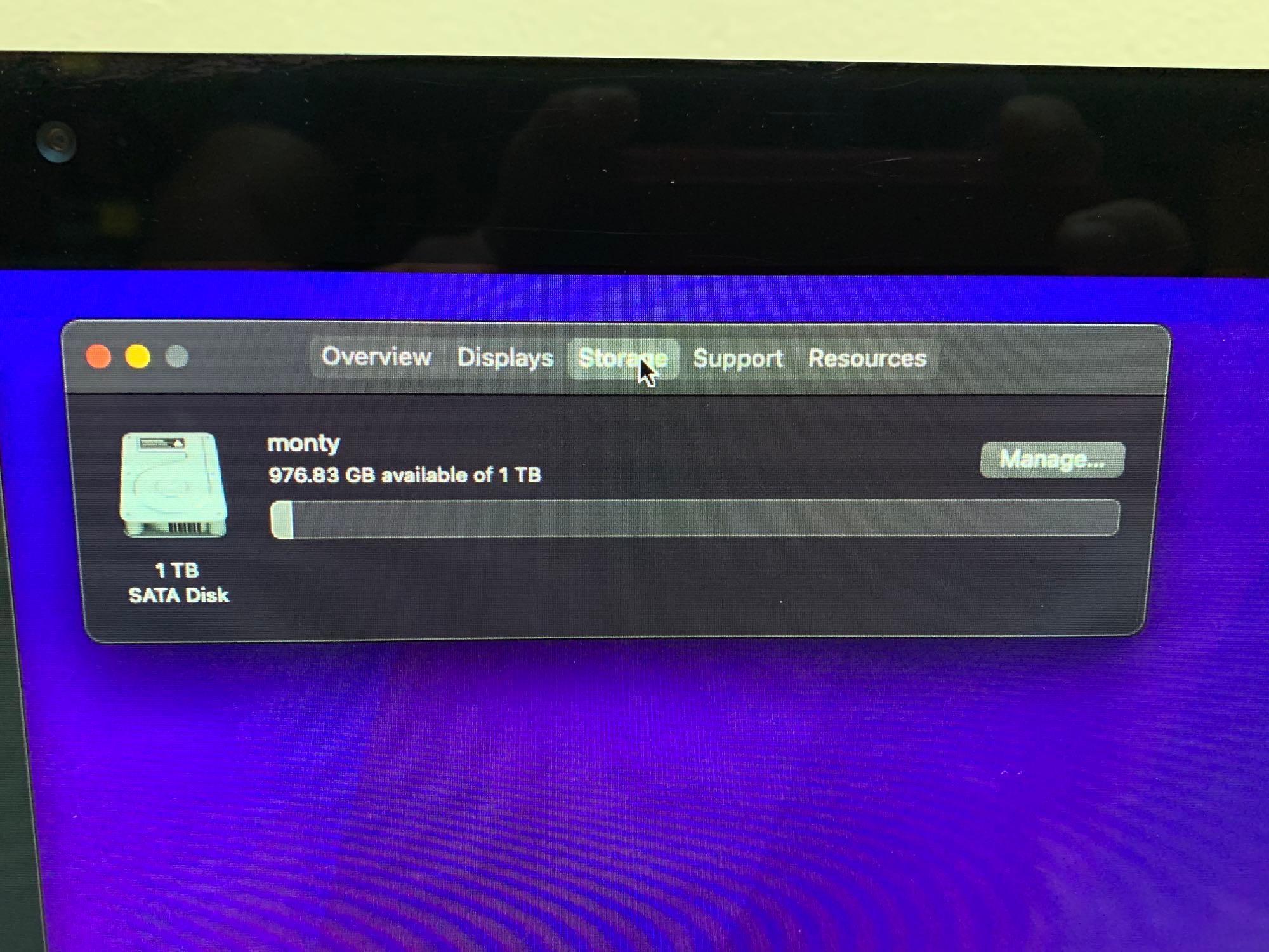 Apple A1418 iMac16,1 AIO 21.5" LCD Intel i5-5250 1.6GHz 8GB 1TB Wifi Bt Monterey - 2015