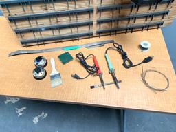 Akro Bin Rack & Soldering Irons