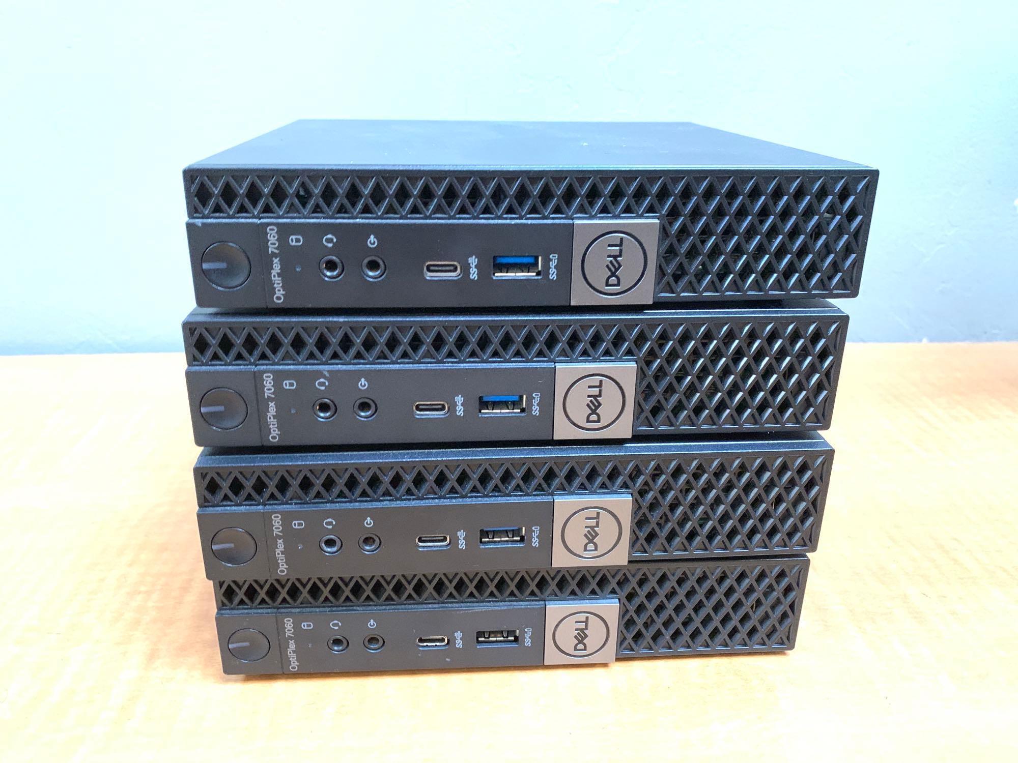 4pcs - Dell Optiplex 7060 SFF Mini PC Intel i7-8700 2.4GHz 8GB DDR4 256GB SSD Wifi Bt USB-C Win 11