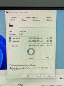 Dell Optiplex 7460 23.8" LCD AIO Intel i7-8700 3.2GHz 8GB DDR4 256GB SSD Wifi Bt HDMI Win 11