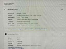 Dell Optiplex 7460 23.8" LCD AIO Intel i7-8700 3.2GHz 8GB DDR4 256GB SSD Wifi Bt HDMI Win 11