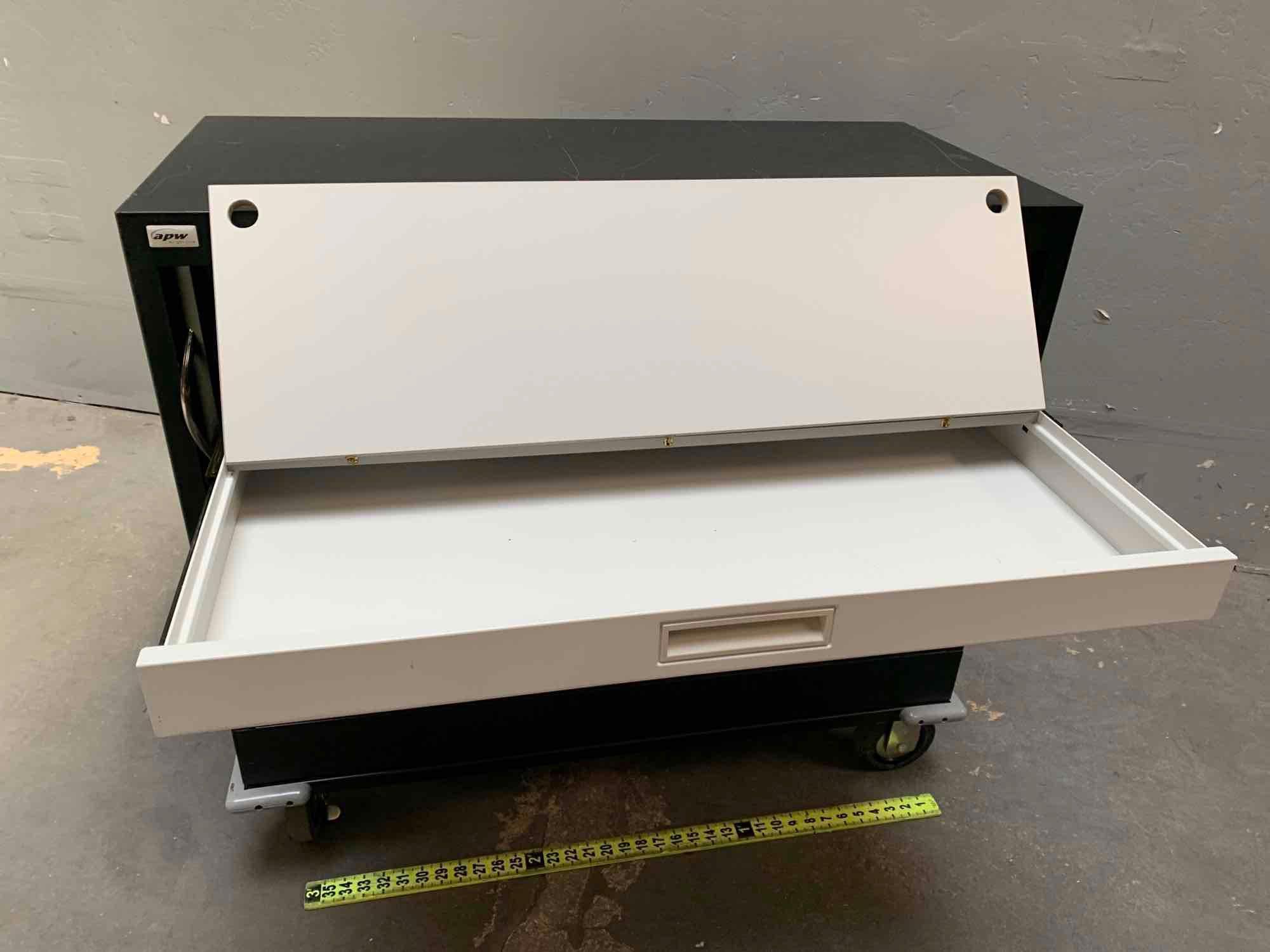 APW Wright Line Rolling Backup Tape Storage Cabinet 39" x 19" x 35.5" Key