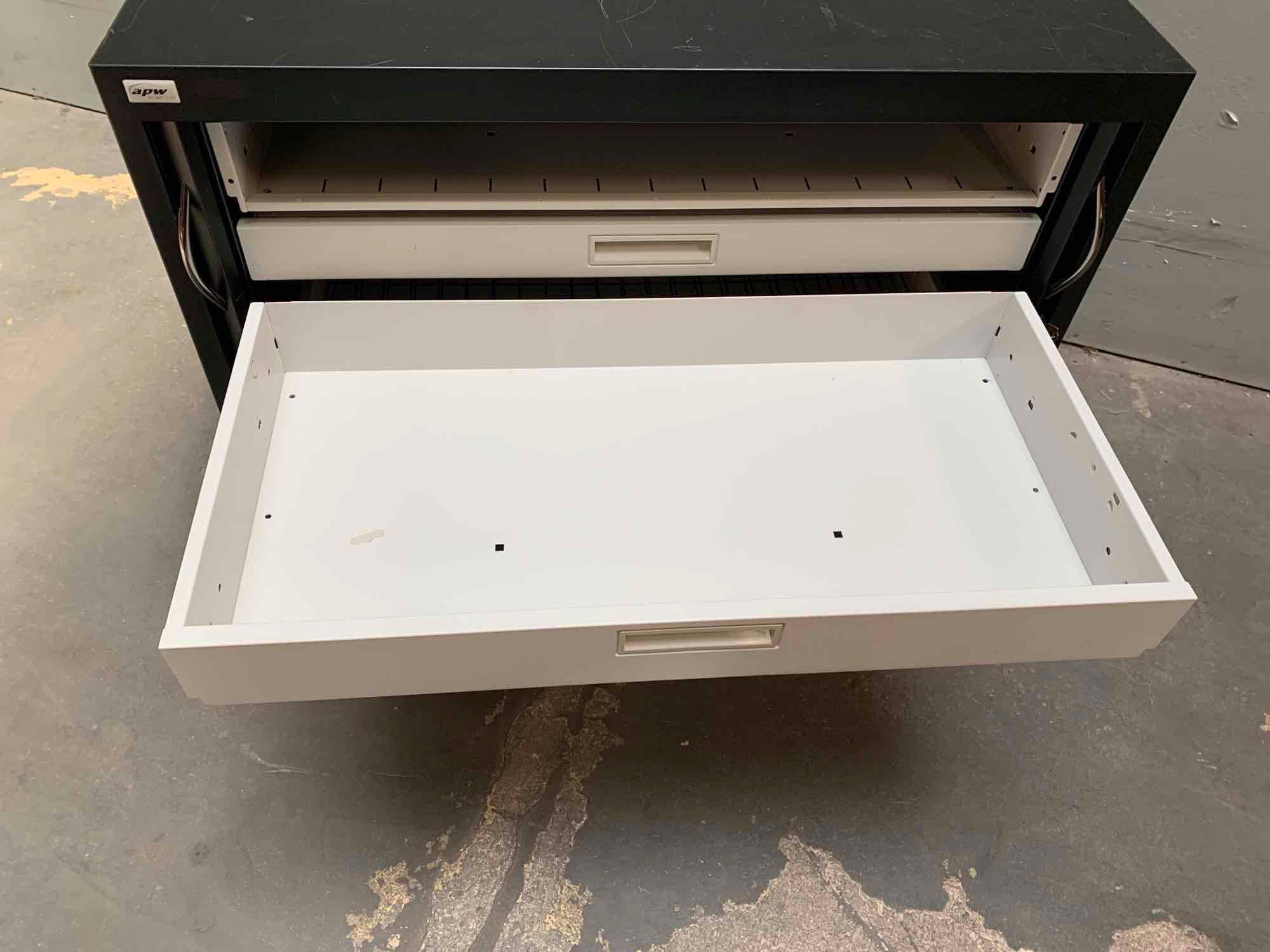 APW Wright Line Rolling Backup Tape Storage Cabinet 39" x 19" x 35.5" Key