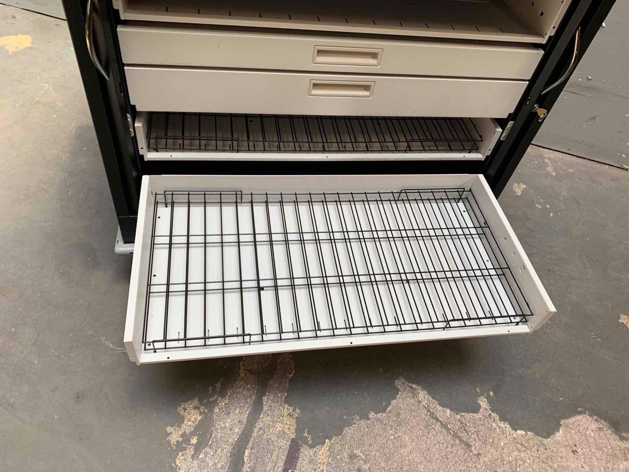 APW Wright Line Rolling Backup Tape Storage Cabinet 39" x 19" x 35.5" Key