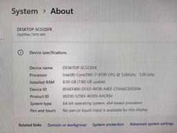 Dell Optiplex 7470 23.8" LCD AIO Intel i7-9700 3.0GHz 8GB DDR4 256GB SSD Wifi Bt HDMI Win 11