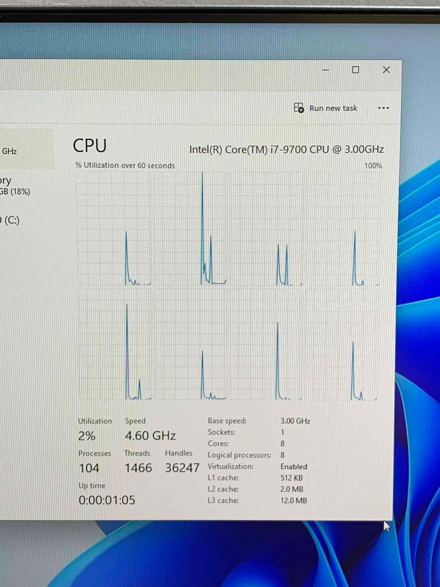 Dell Optiplex 7470 23.8" LCD AIO Intel i7-9700 3.0GHz 8GB DDR4 256GB SSD Wifi Bt HDMI Win 11