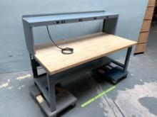 Industrial Workbench / Workstation / with Wooden Top 72" x 36" x 48"