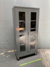 Uline Rolling Metal Storage Cabinet 36" x 18" x 72" with KEYS