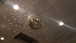 Spinning glass Disco ball with 2 spot  Lights